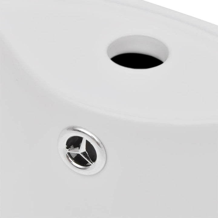 Chiuvetă Baie Cu Suport, Orificiu Robinet/Preaplin,Rotund,Ceramică,