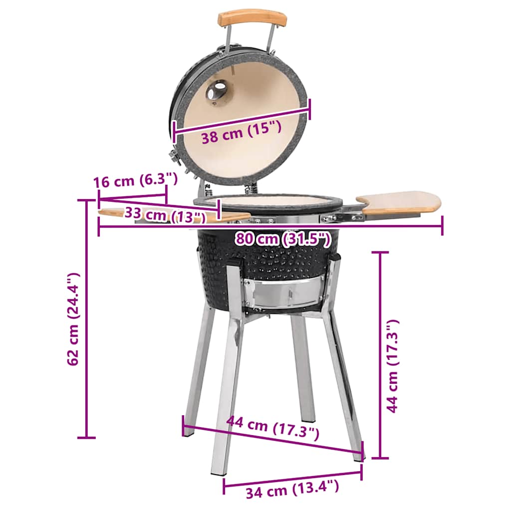 Grătar Kamado Cu Afumătoare Din Ceramică 81 Cm