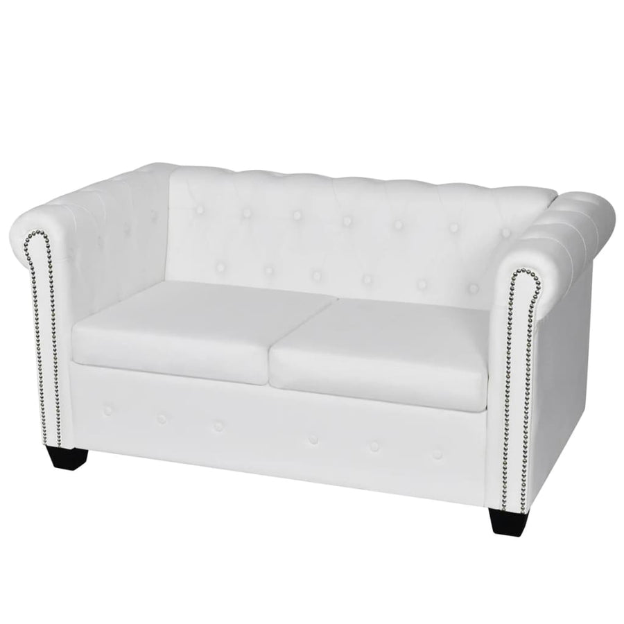 Canapea Chesterfield Cu 2 Locuri, Piele Artificială,