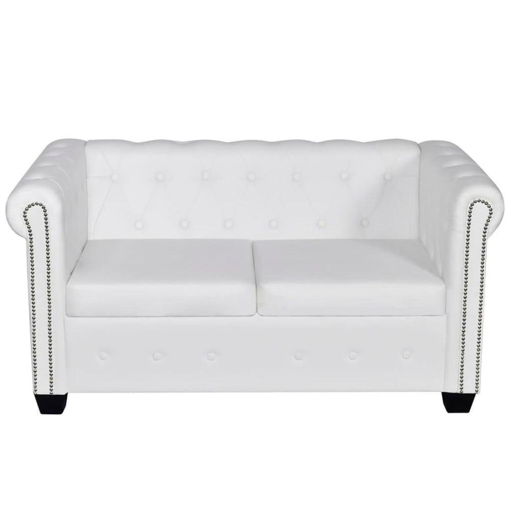 Canapea Chesterfield Cu 2 Locuri, Piele Artificială,