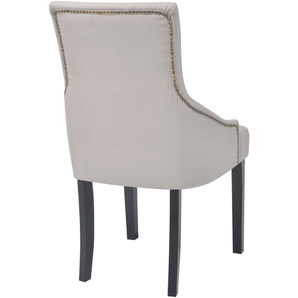 Scaune De Sufragerie, 2 Buc., Gri Crem, Material Textil