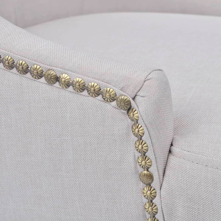 Scaune De Sufragerie, 2 Buc., Gri Crem, Material Textil