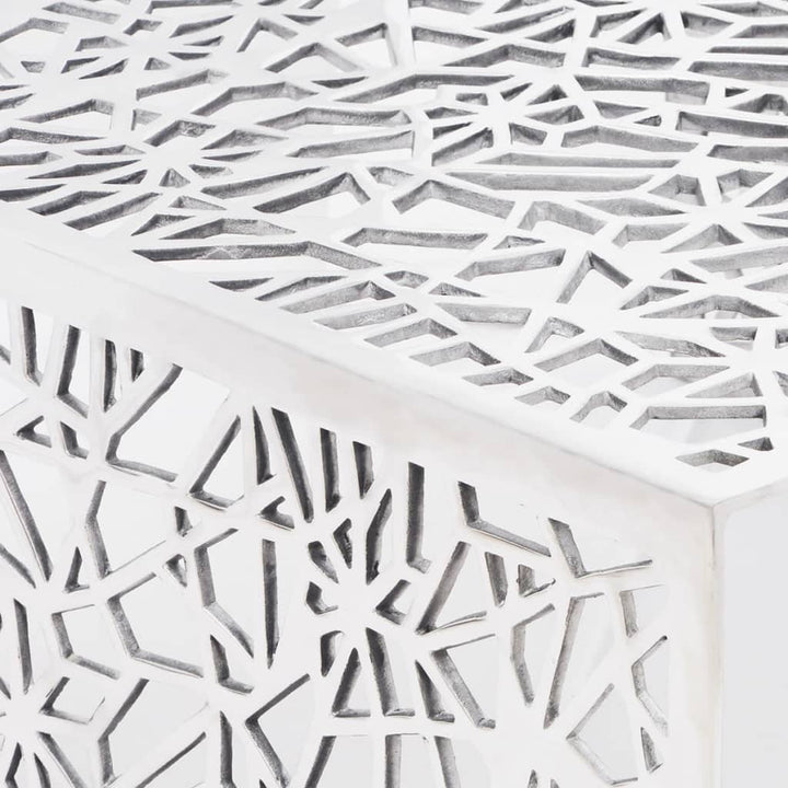 Măsuță De Cafea Cu Design Geometric, Argintiu, Aluminiu