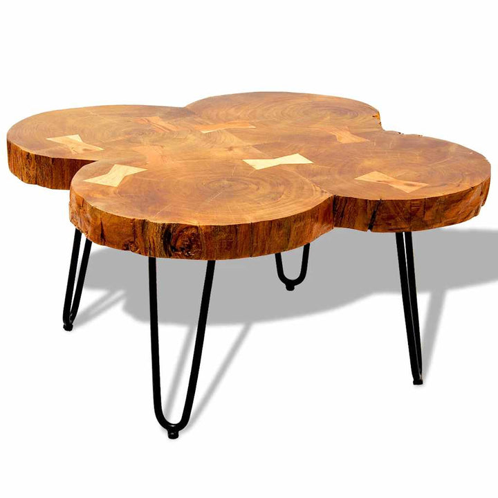 Măsuță De Cafea, 35 Cm, 4 Butuci, Lemn Masiv De Acacia
