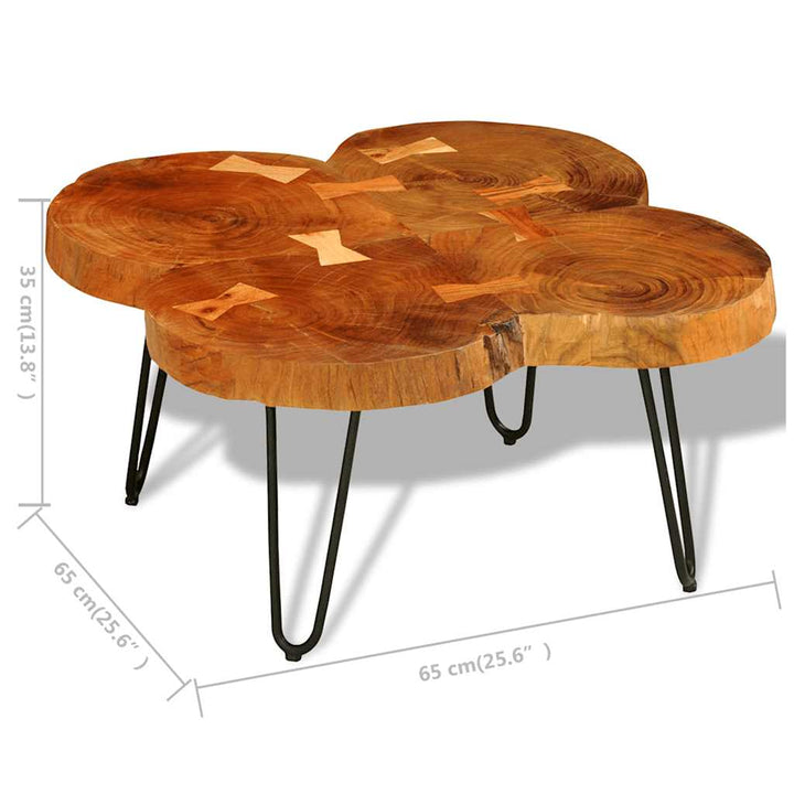 Măsuță De Cafea, 35 Cm, 4 Butuci, Lemn Masiv De Acacia