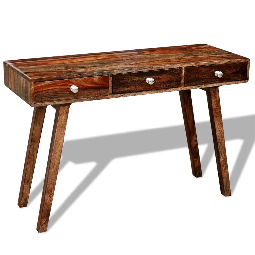 Masă Consolă Cu 3 Sertare, 76 Cm, Lemn Masiv De Sheesham