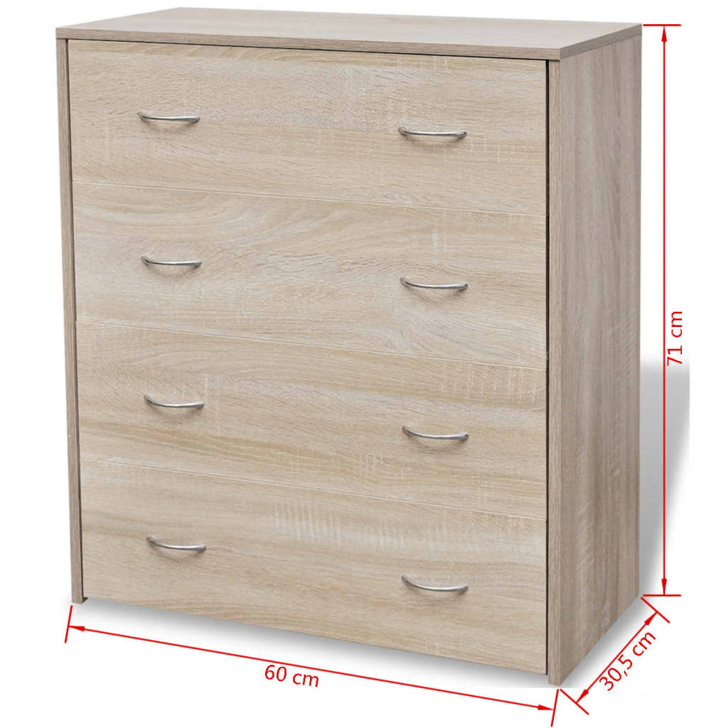 Dulap Cu 4 Sertare, 60X30,5X71 Cm, Culoare