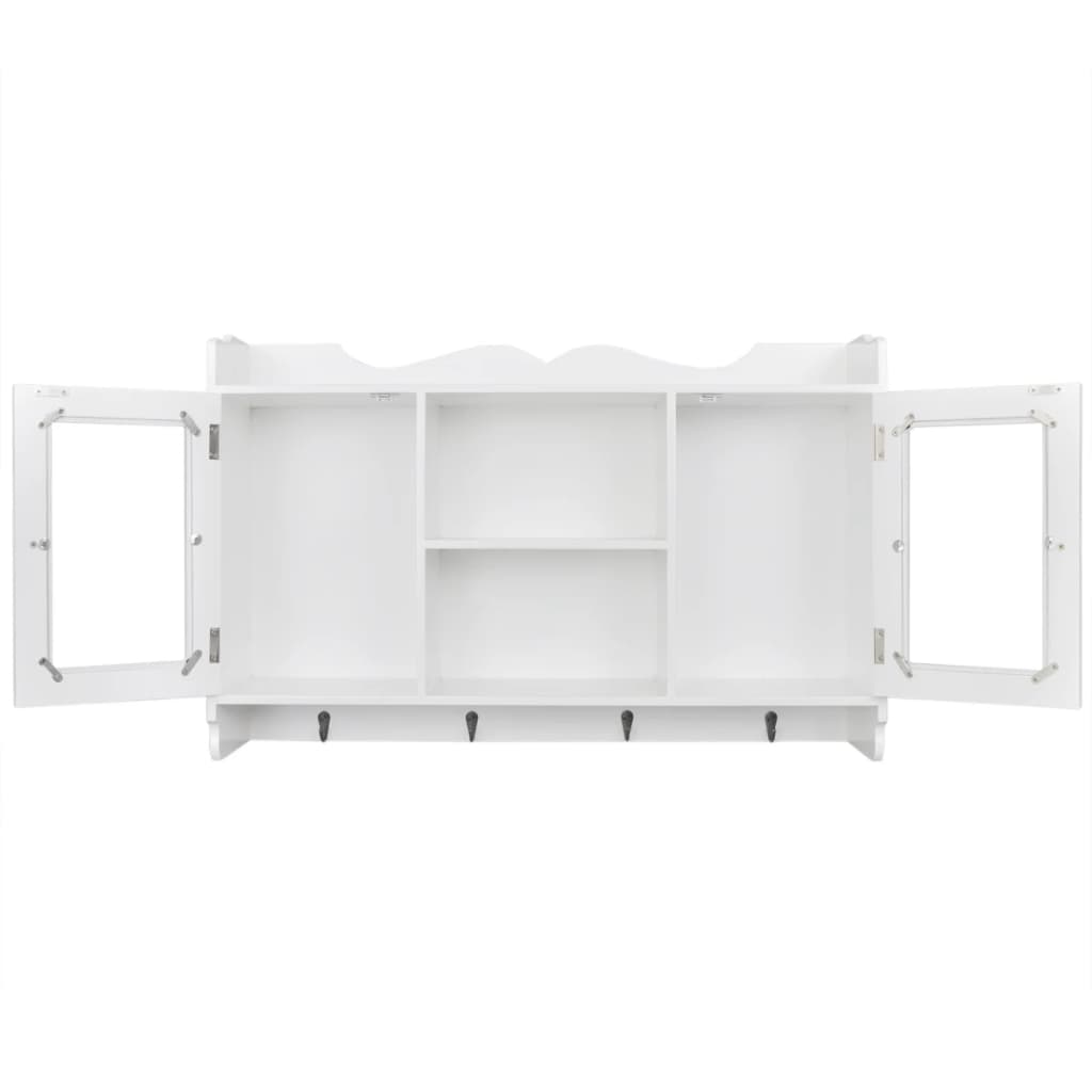Dulap De Perete Din Mdf Alb, Raft Prezentare Pentru Cărți/Dvd