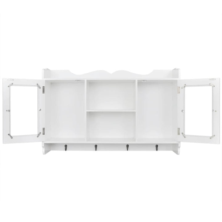 Dulap De Perete Din Mdf Alb, Raft Prezentare Pentru Cărți/Dvd