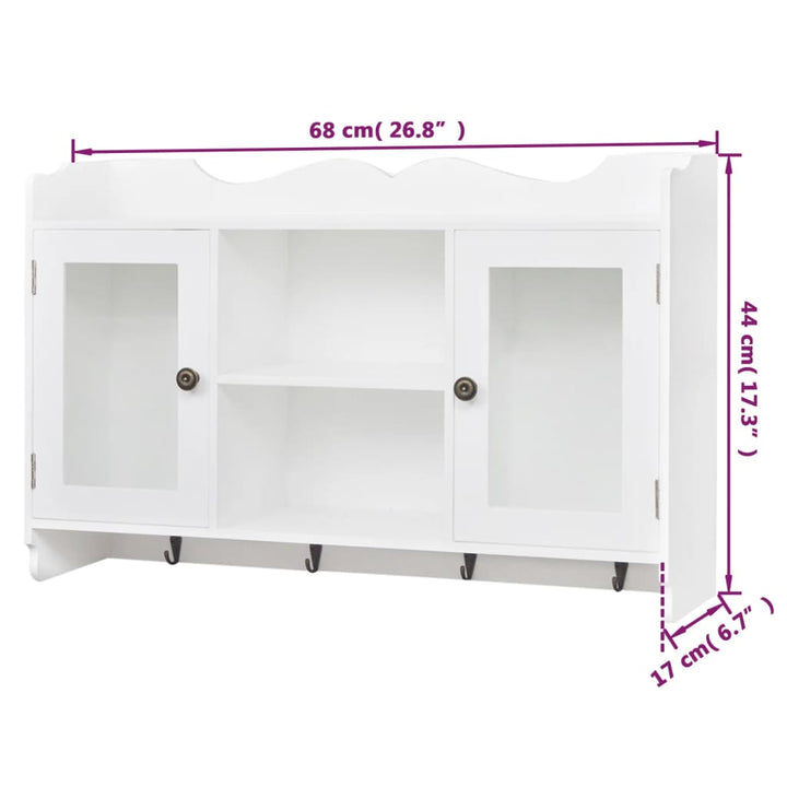Dulap De Perete Din Mdf Alb, Raft Prezentare Pentru Cărți/Dvd