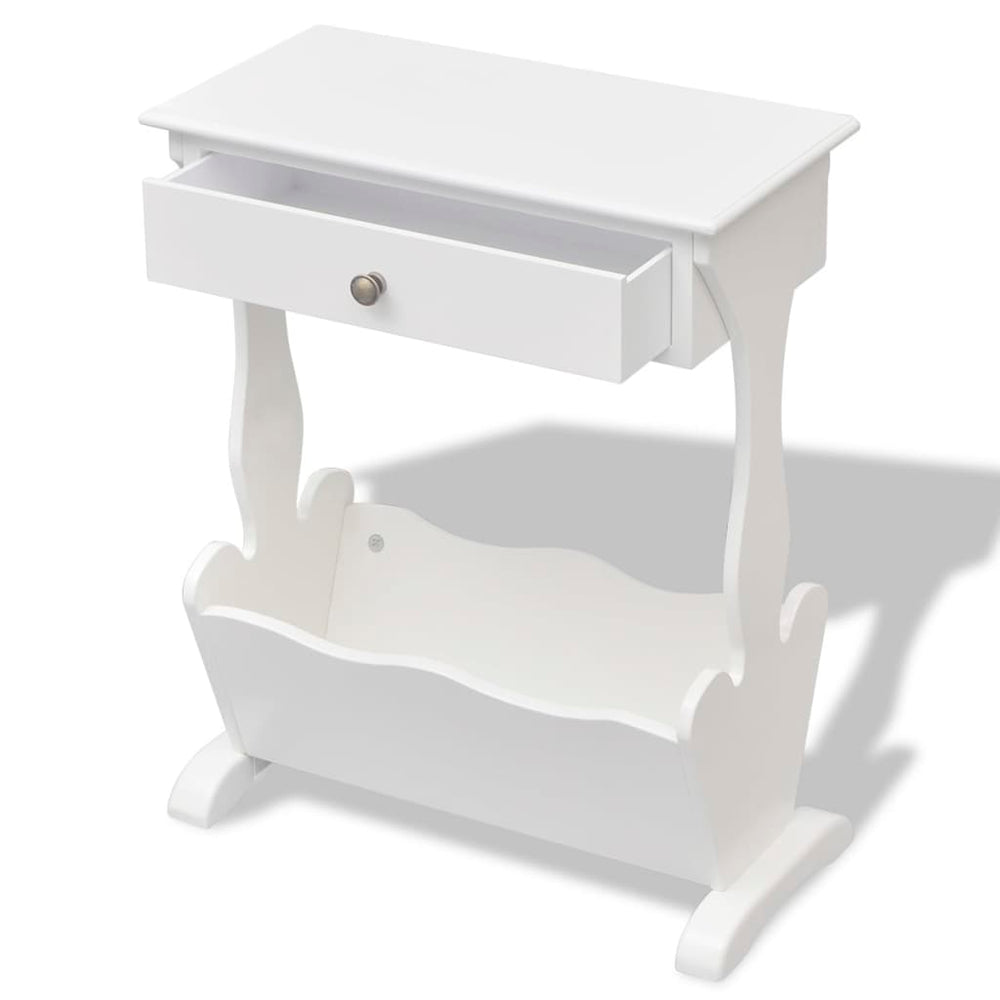 Suport Pentru Reviste Melrose, Alb