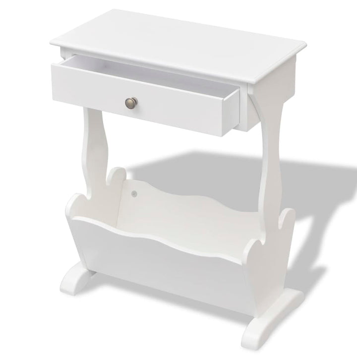 Suport Pentru Reviste Melrose, Alb