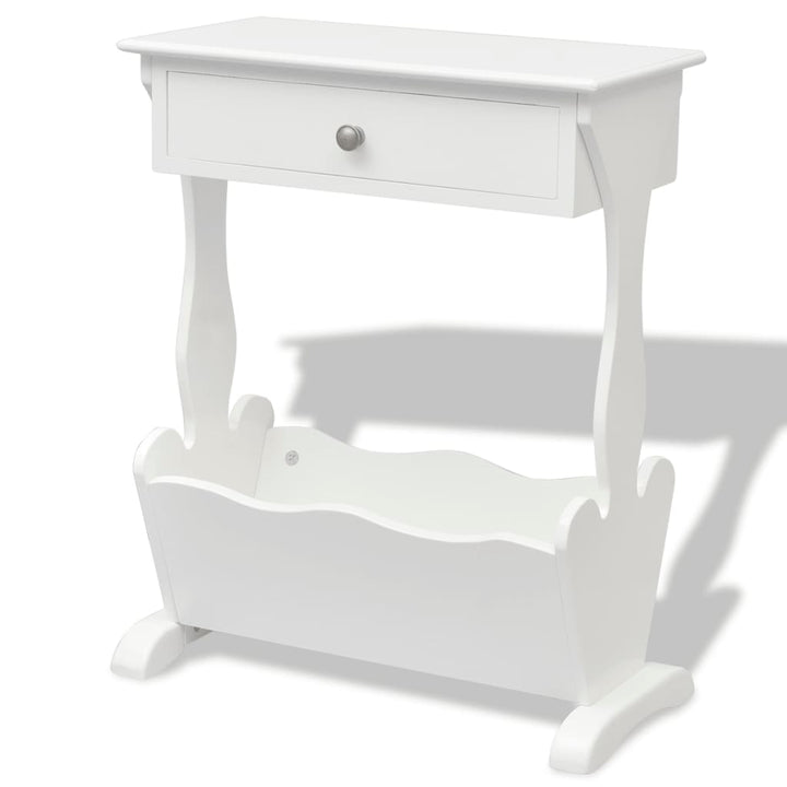 Suport Pentru Reviste Melrose, Alb