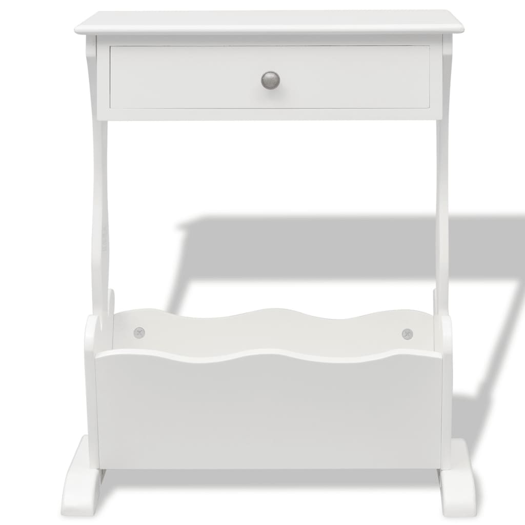 Suport Pentru Reviste Melrose, Alb
