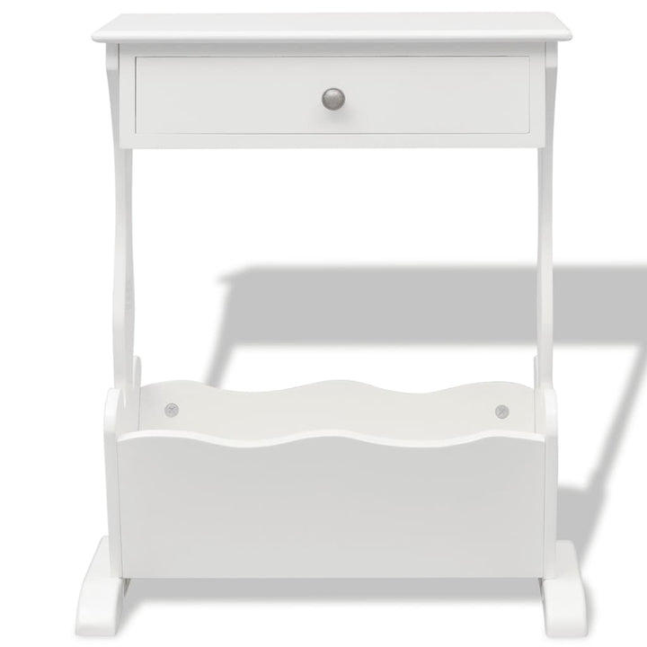 Suport Pentru Reviste Melrose, Alb