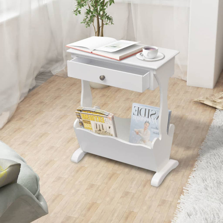 Suport Pentru Reviste Melrose, Alb