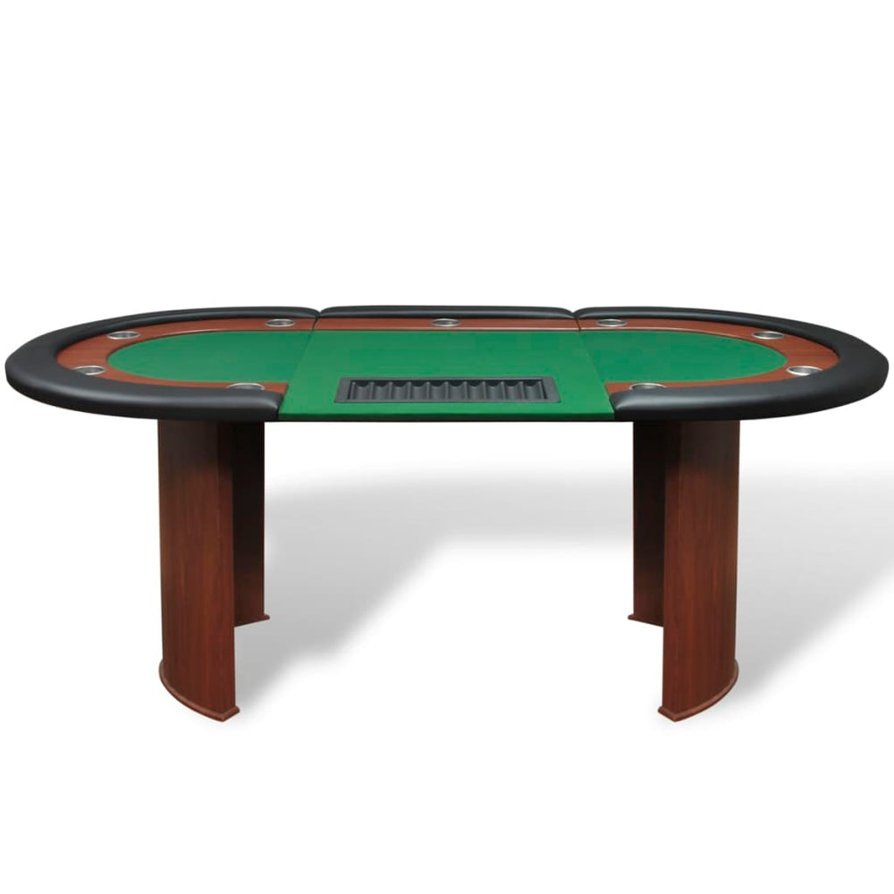 Masă Poker 10 Persoane, Zonă Dealer Și Suport Jetoane,