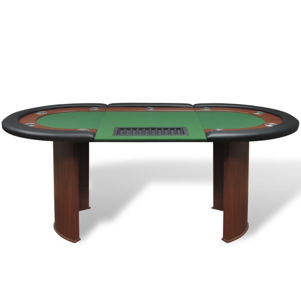 Masă Poker 10 Persoane, Zonă Dealer Și Suport Jetoane,