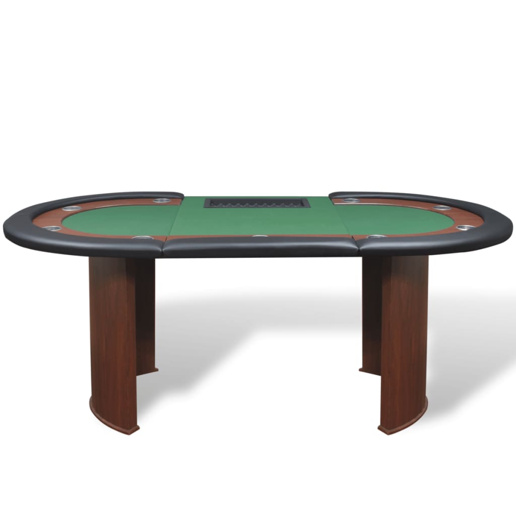 Masă Poker 10 Persoane, Zonă Dealer Și Suport Jetoane,
