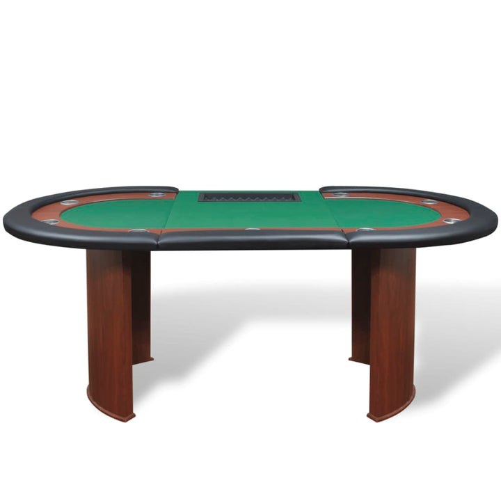 Masă Poker 10 Persoane, Zonă Dealer Și Suport Jetoane,