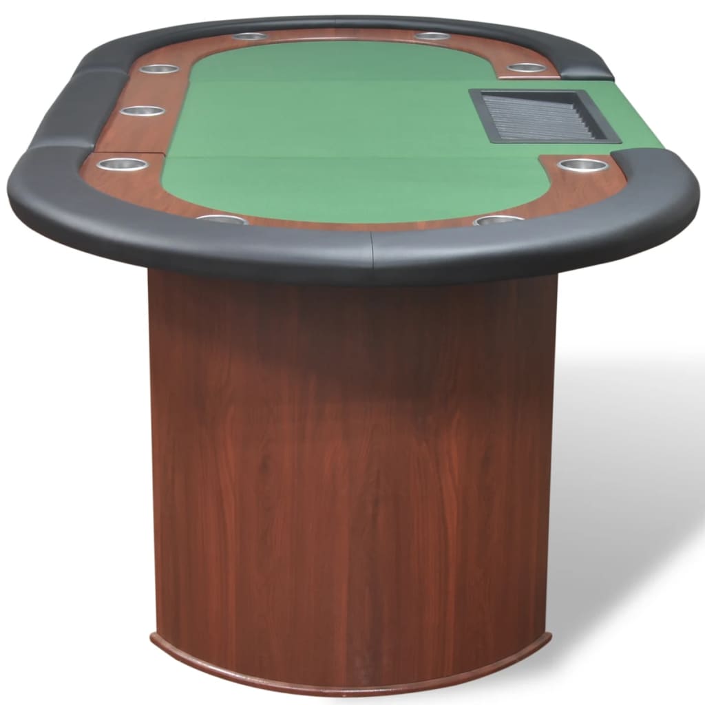 Masă Poker 10 Persoane, Zonă Dealer Și Suport Jetoane,
