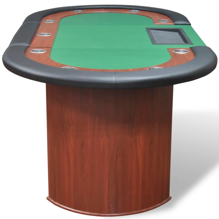 Masă Poker 10 Persoane, Zonă Dealer Și Suport Jetoane,