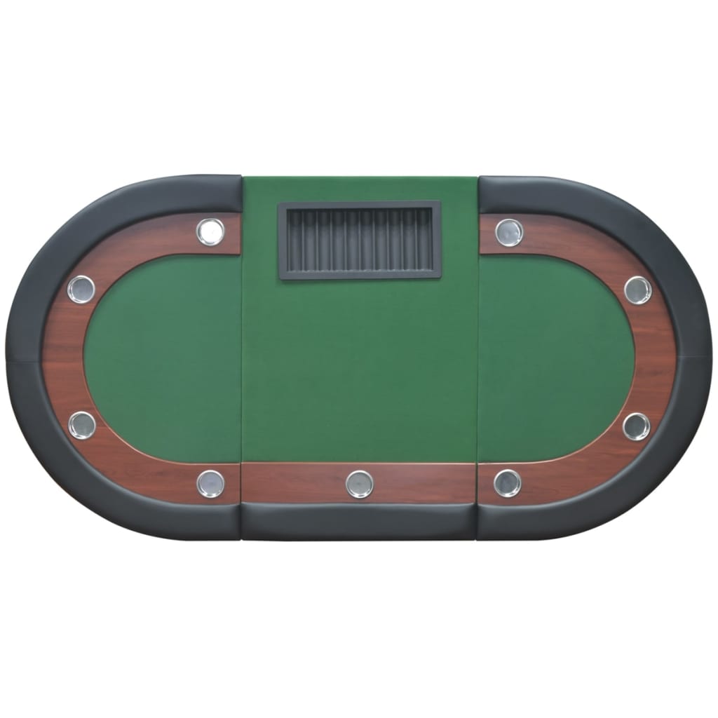 Masă Poker 10 Persoane, Zonă Dealer Și Suport Jetoane,