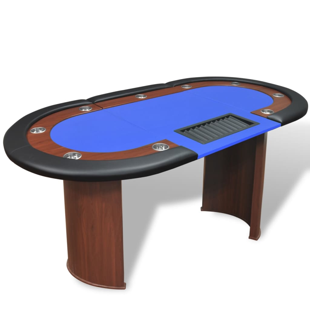 Masă Poker 10 Persoane, Zonă Dealer Și Suport Jetoane,
