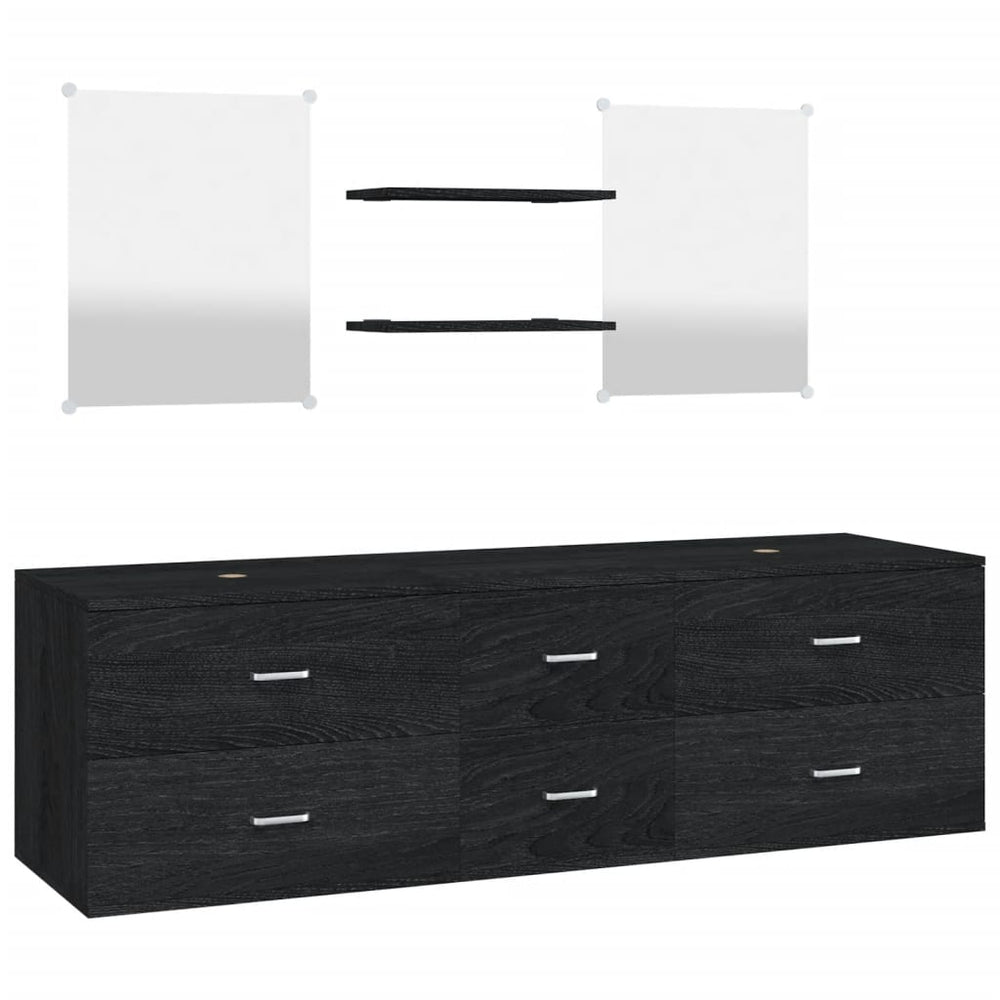 Set Mobilier De Baie, 5 Piese, , Lemn Prelucrat