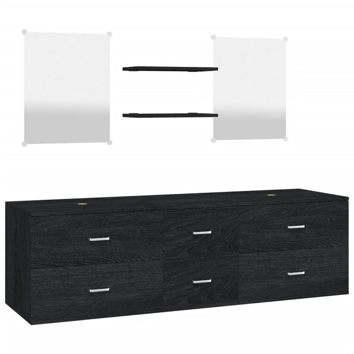 Set Mobilier De Baie, 5 Piese, , Lemn Prelucrat