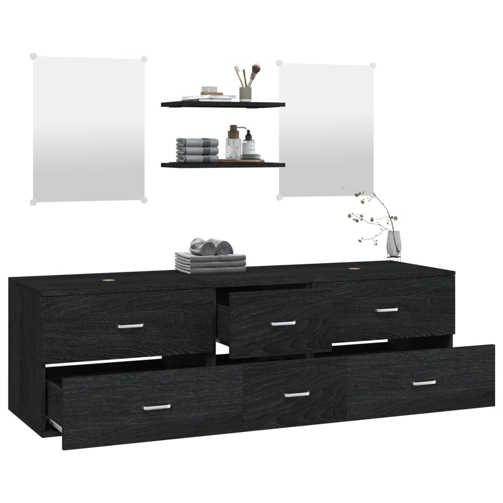 Set Mobilier De Baie, 5 Piese, , Lemn Prelucrat