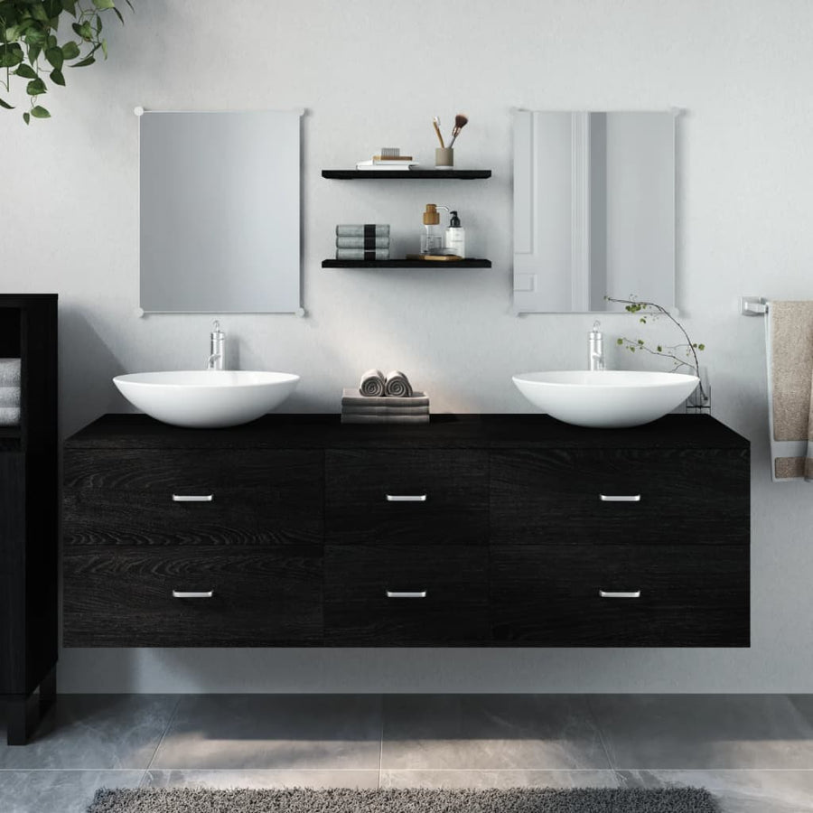 Set Mobilier De Baie, 5 Piese, , Lemn Prelucrat