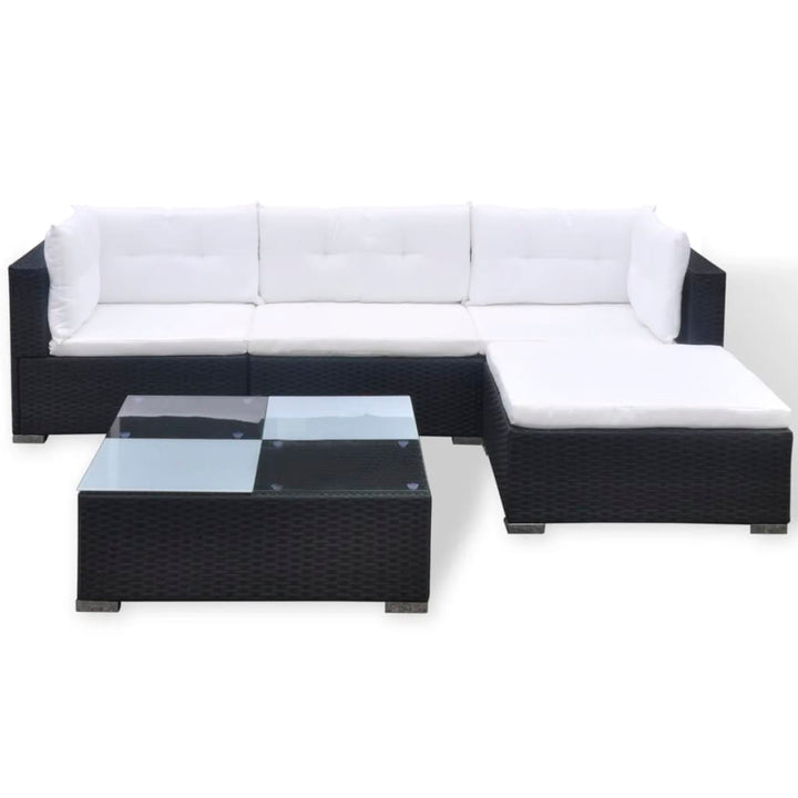 Set Mobilier De Grădină Cu Perne, 5 Piese, , Poliratan