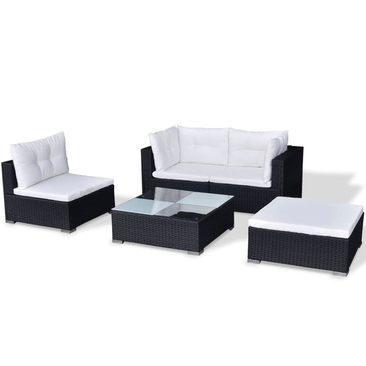 Set Mobilier De Grădină Cu Perne, 5 Piese, , Poliratan