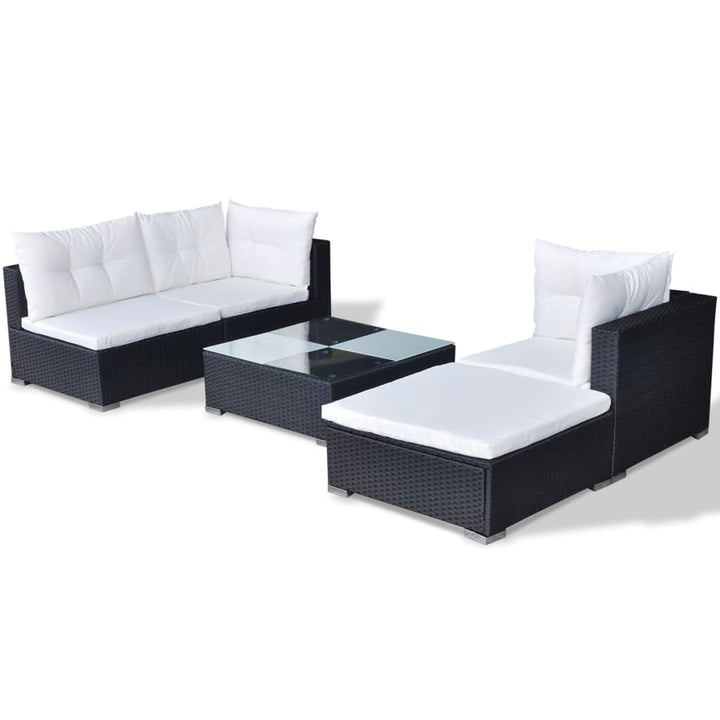Set Mobilier De Grădină Cu Perne, 5 Piese, , Poliratan