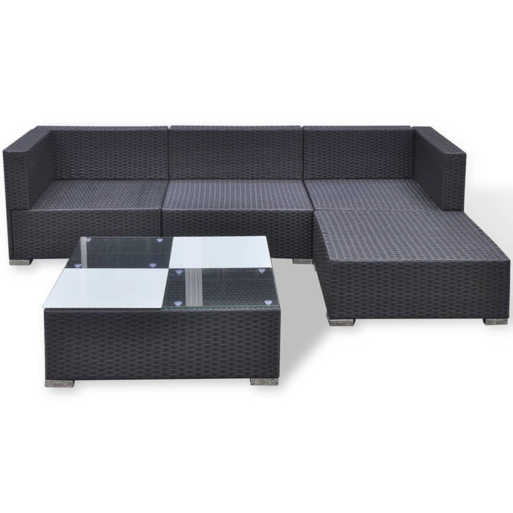 Set Mobilier De Grădină Cu Perne, 5 Piese, , Poliratan