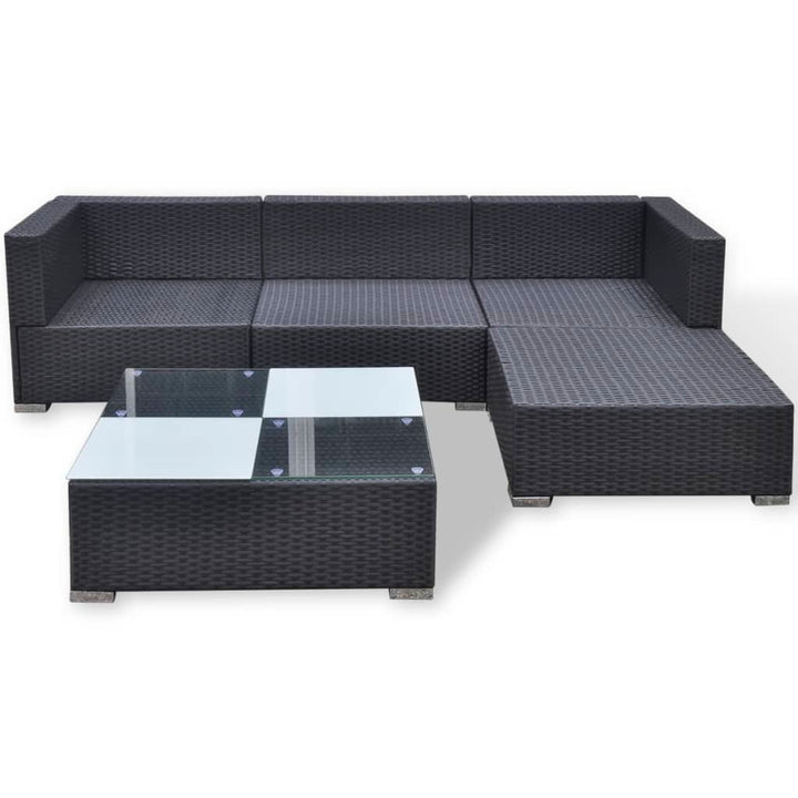 Set Mobilier De Grădină Cu Perne, 5 Piese, , Poliratan