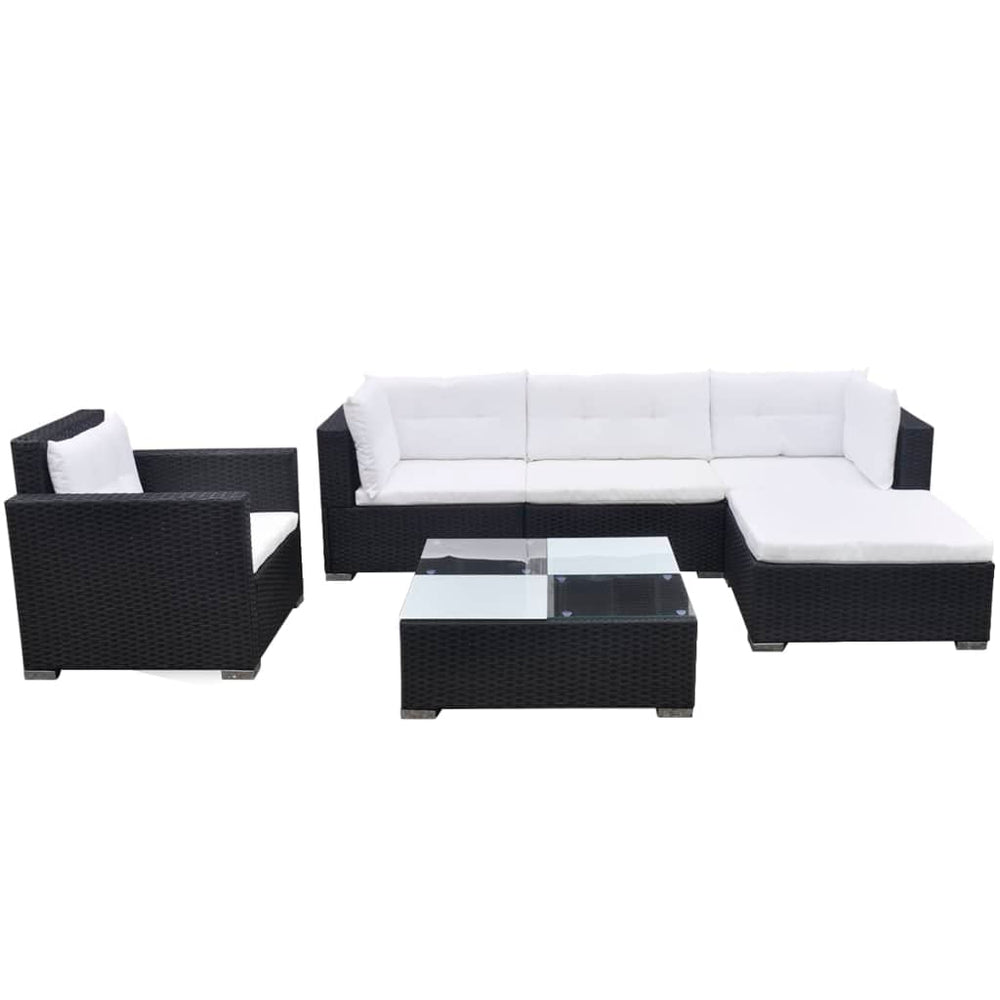 Set Mobilier De Grădină Cu Perne, 6 Piese, , Poliratan