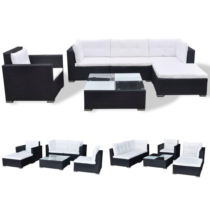 Set Mobilier De Grădină Cu Perne, 6 Piese, , Poliratan