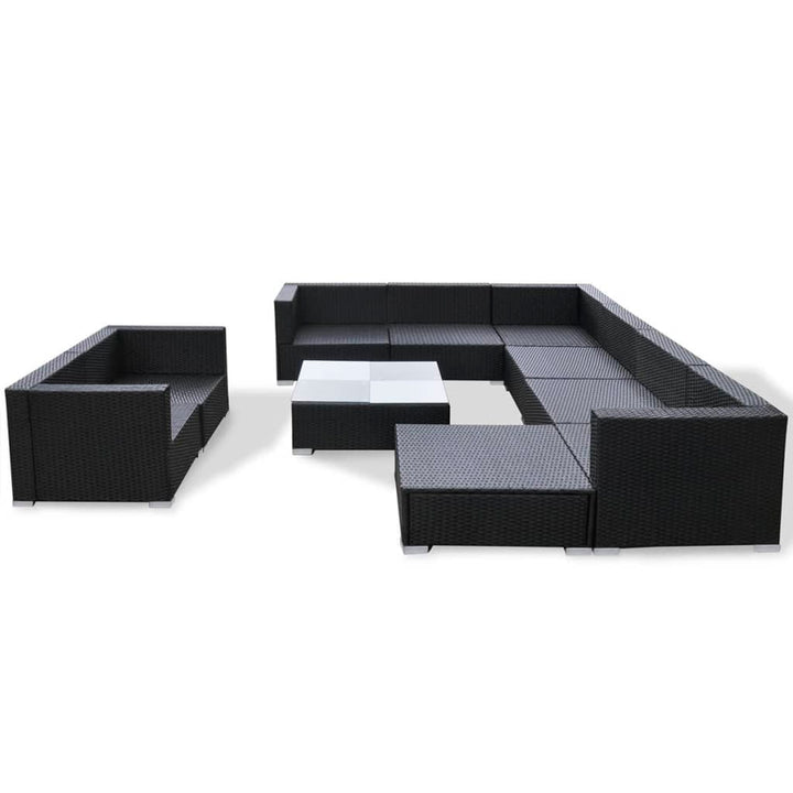Set Mobilier De Grădină Cu Perne, 10 Piese, , Poliratan