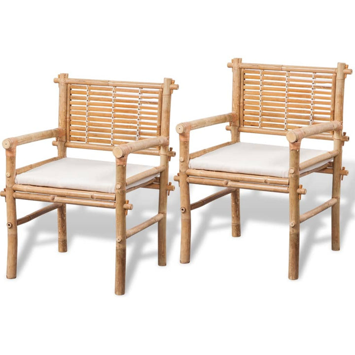 Set Mobilier Bistro Cu Perne, 3 Piese, Bambus