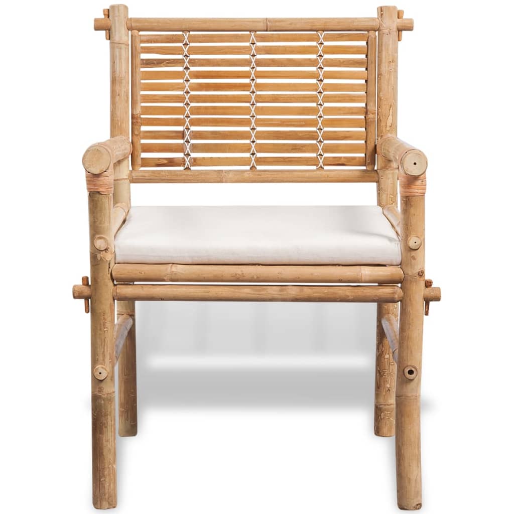 Set Mobilier Bistro Cu Perne, 3 Piese, Bambus