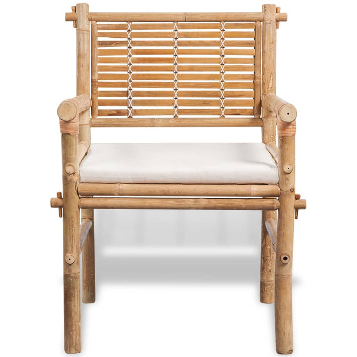 Set Mobilier Bistro Cu Perne, 3 Piese, Bambus