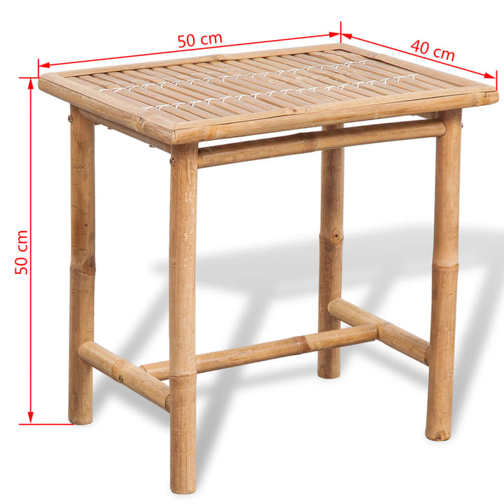 Set Mobilier Bistro Cu Perne, 3 Piese, Bambus