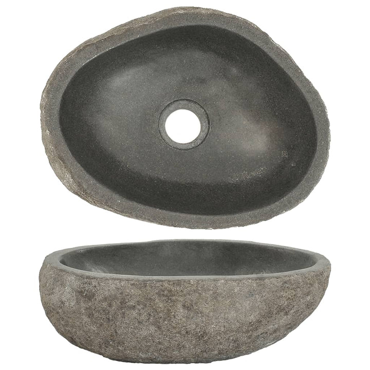 Chiuvetă Din Piatră De Râu, (29-38)X(24-31) Cm, Oval