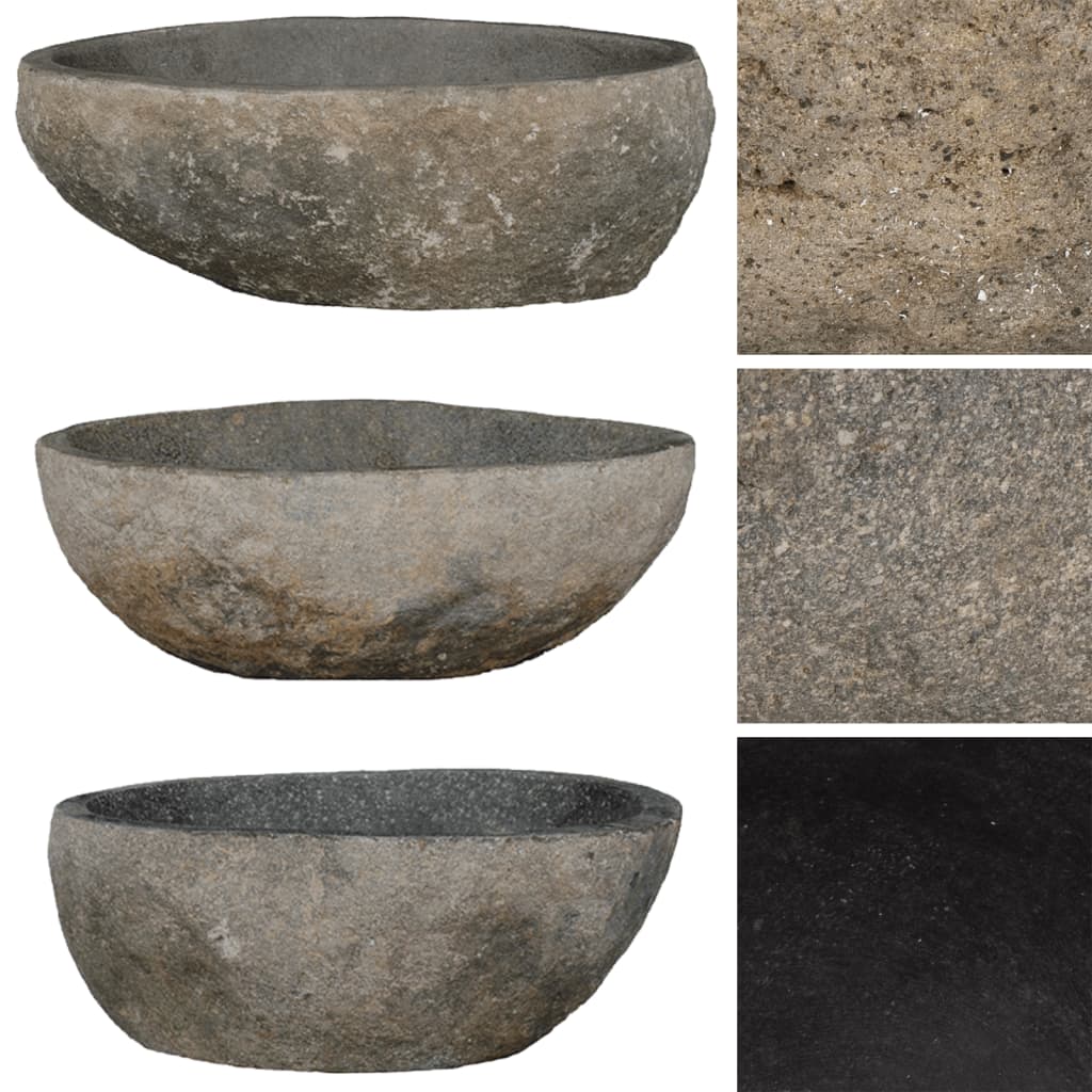 Chiuvetă Din Piatră De Râu, (29-38)X(24-31) Cm, Oval