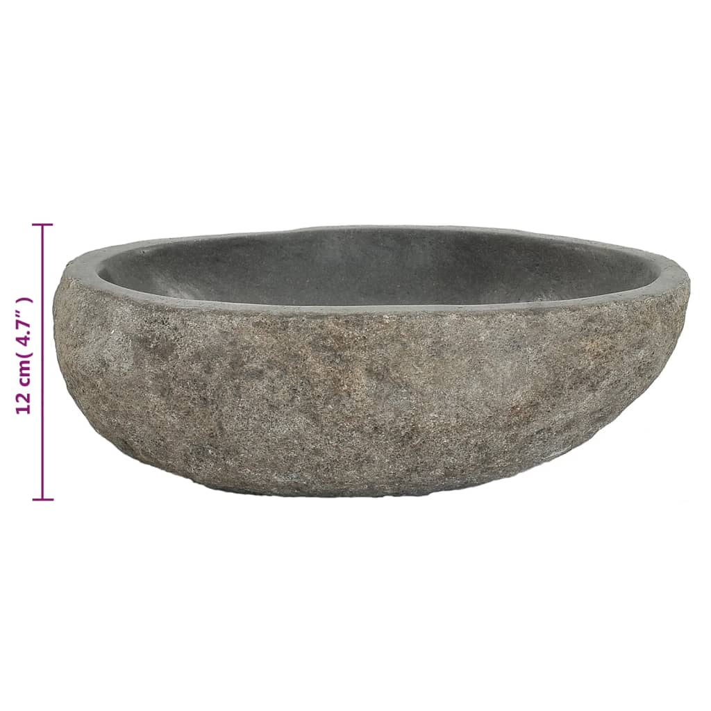 Chiuvetă Din Piatră De Râu, (29-38)X(24-31) Cm, Oval