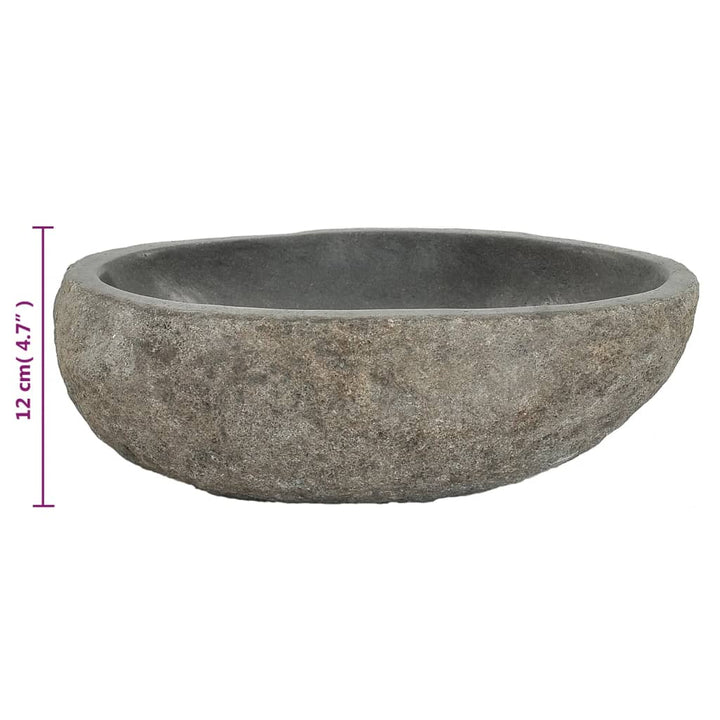 Chiuvetă Din Piatră De Râu, (29-38)X(24-31) Cm, Oval