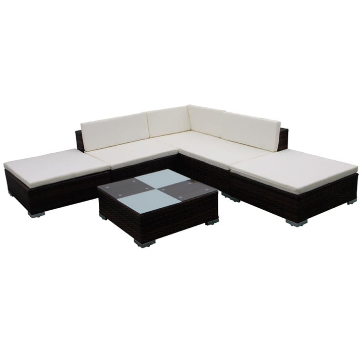 Set Mobilier De Grădină Cu Perne, 6 Piese, , Poliratan