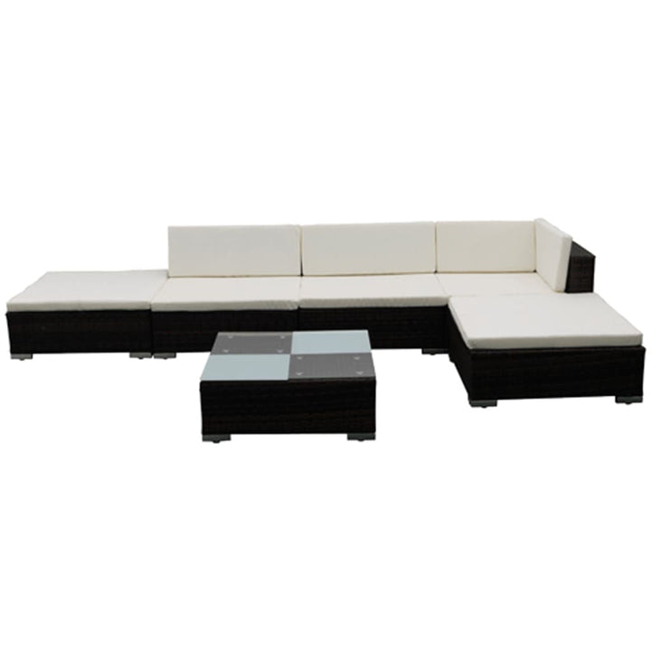 Set Mobilier De Grădină Cu Perne, 6 Piese, , Poliratan